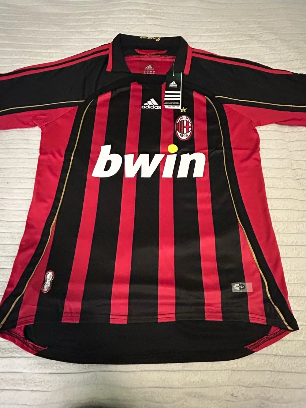 adidas AC Milan Gattuso #8 Red and Black Soccer Jersey